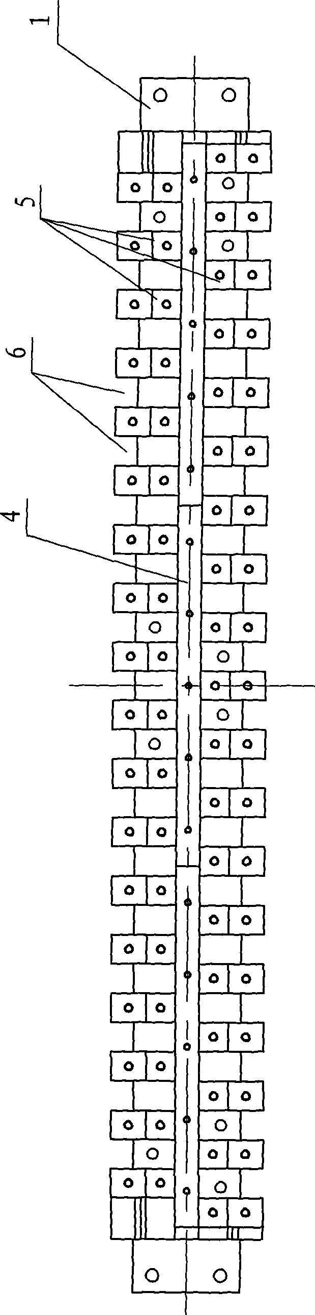 Combined bed-knife of straw crusher