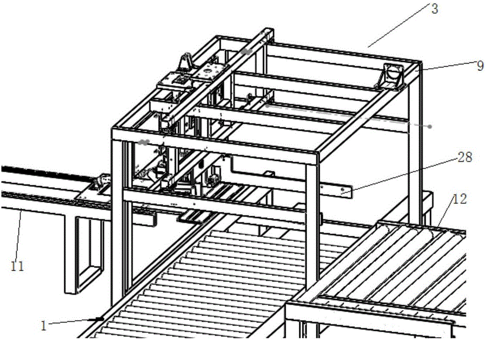 Automatic packing belt cutting and box feeding system