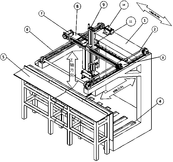 Intelligent board feeding and discharging transfer robot