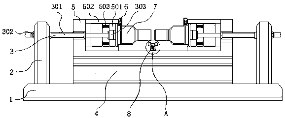 Clamping device with anti-wear structure and used for nut machining