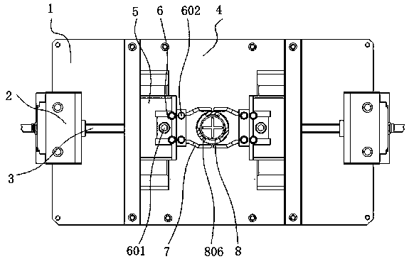 Clamping device with anti-wear structure and used for nut machining