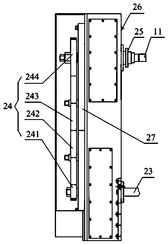 Deceleration change gear mechanism of forced motion chain bevel gear variable-angle offset roller mill