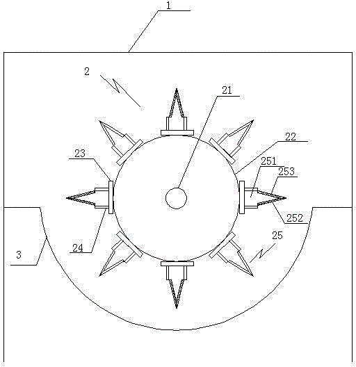 Shredding mechanism for peanut seedling kneading machine