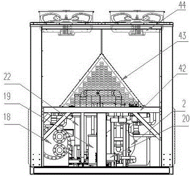 Anti-vibration type air cooled heat pump flooded water chilling unit and control method thereof