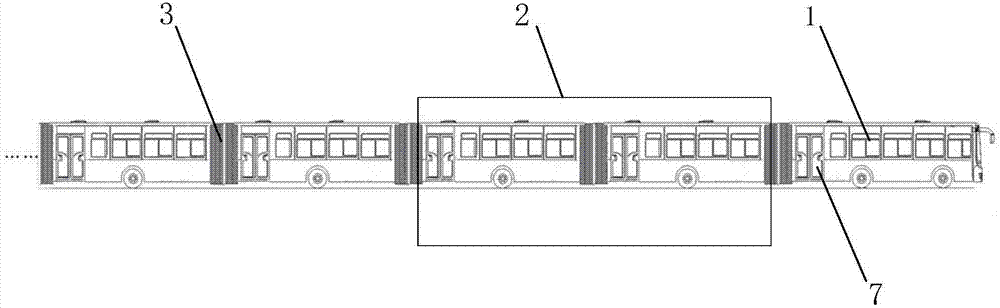 Novel bullet train pure electric BRT (Bus Rapid Transit) road train structure