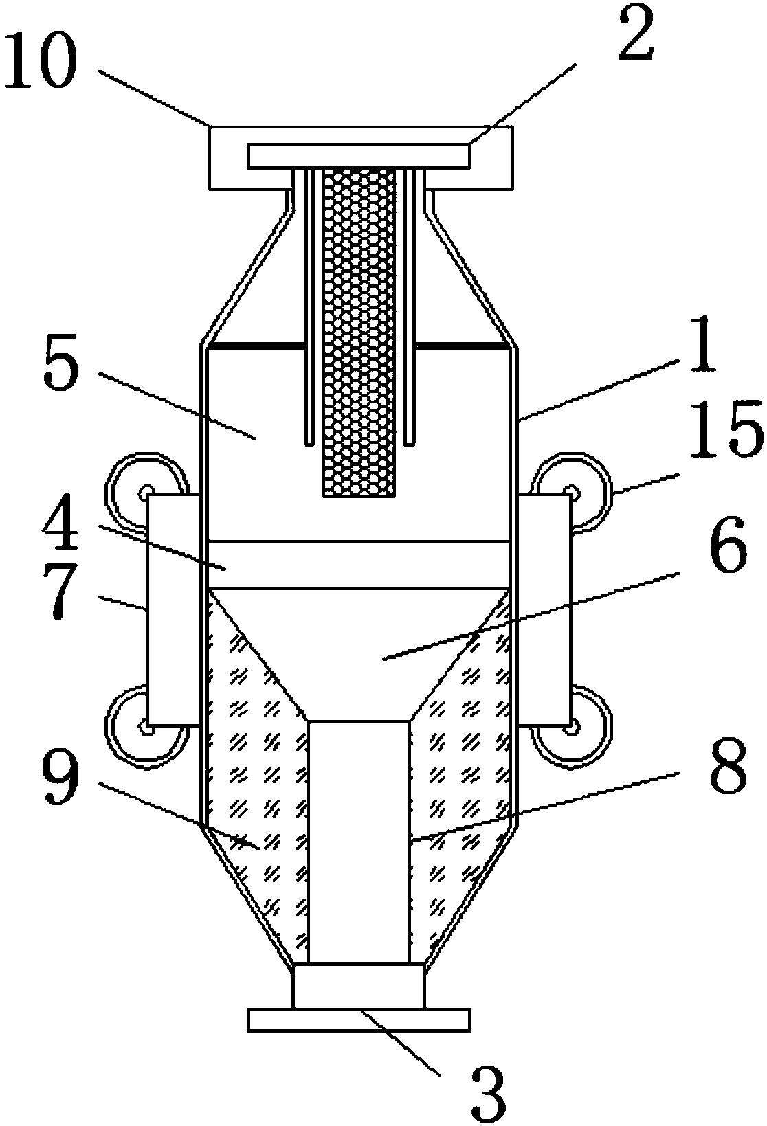 Blockage-preventing and convenient-mounting type silencer