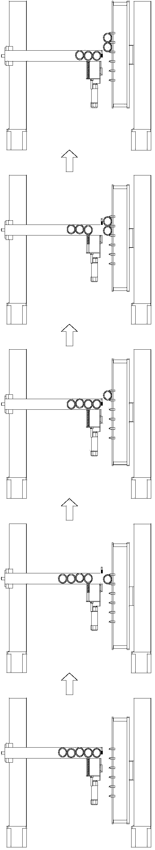 Automatic rowing device of combined fireworks