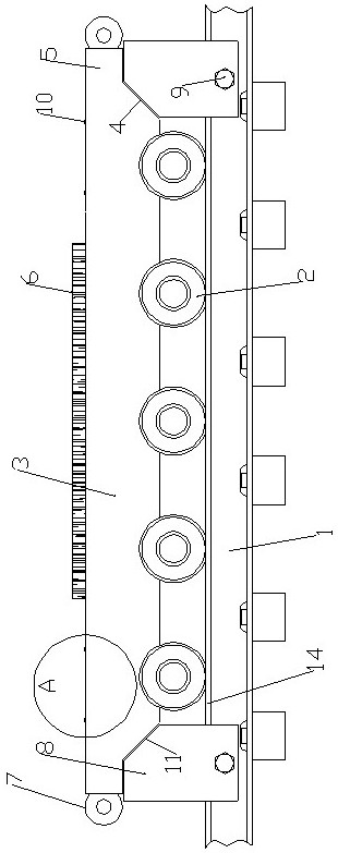 A vertical wall sliding installation support device and its construction method