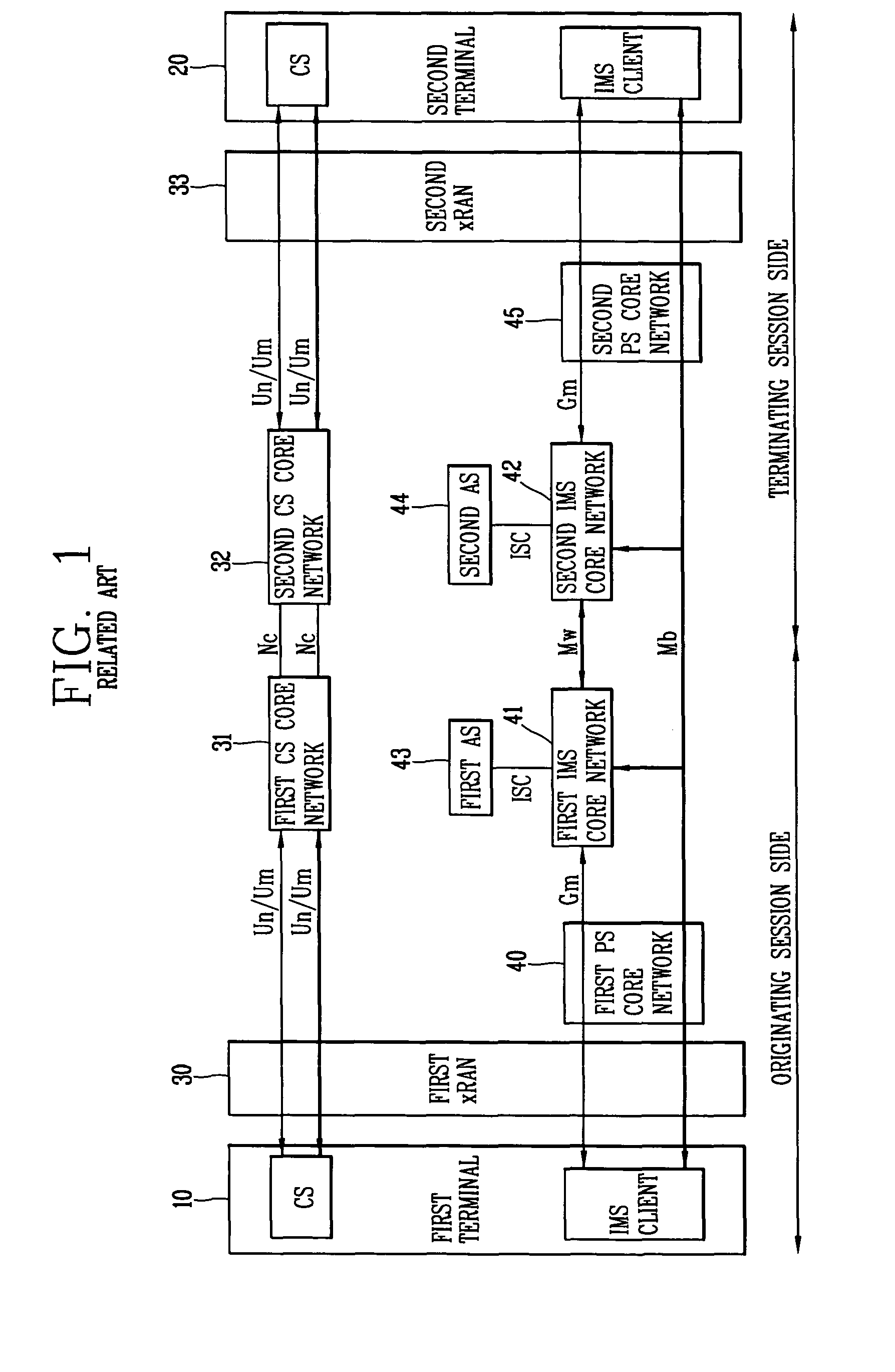 Terminal, method and system for performing combination service using terminal capability version