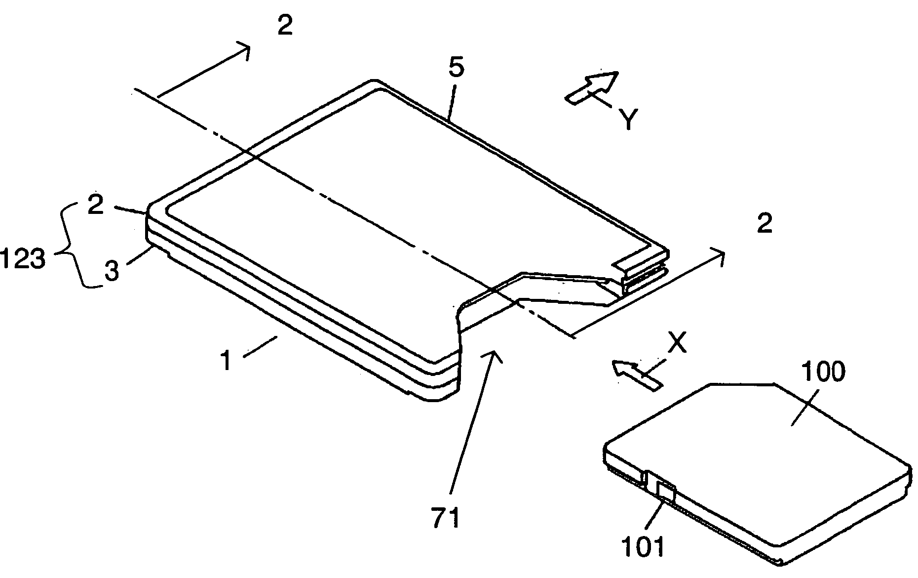 Adapter for connecting card