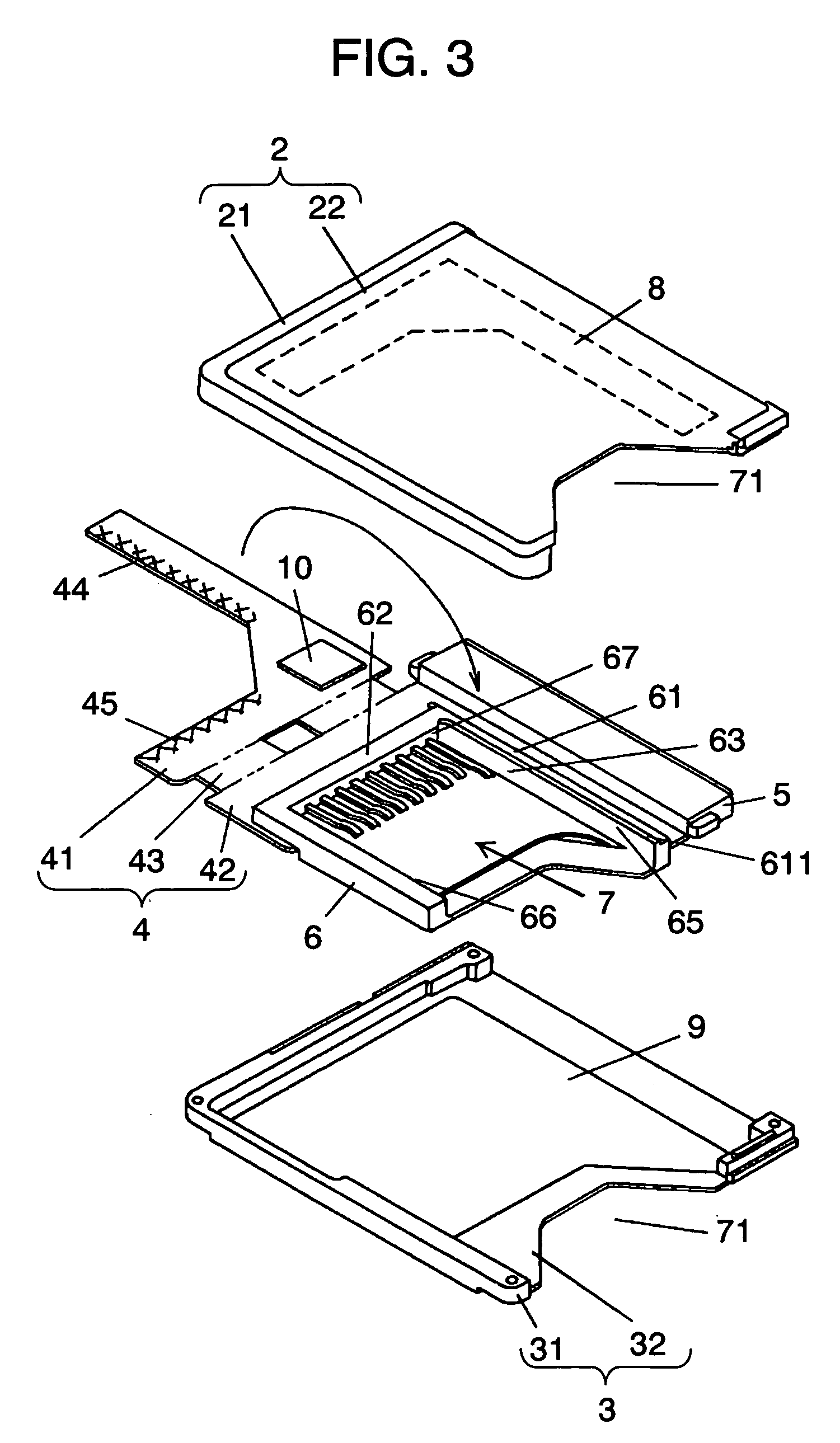 Adapter for connecting card