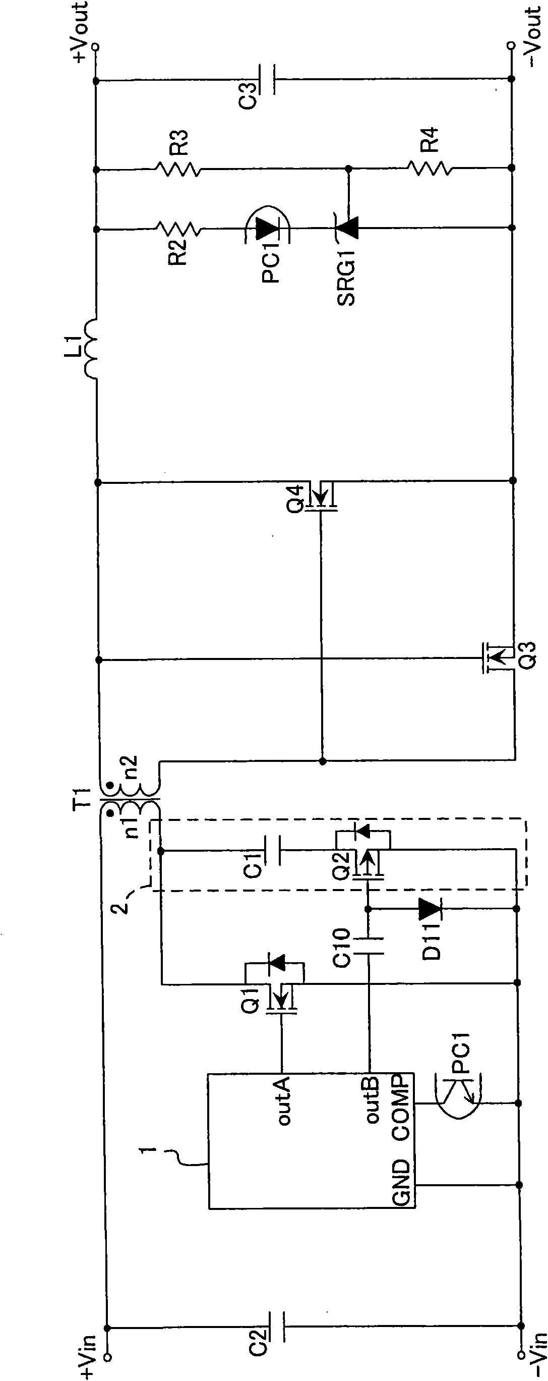 Insulated switching power supply device