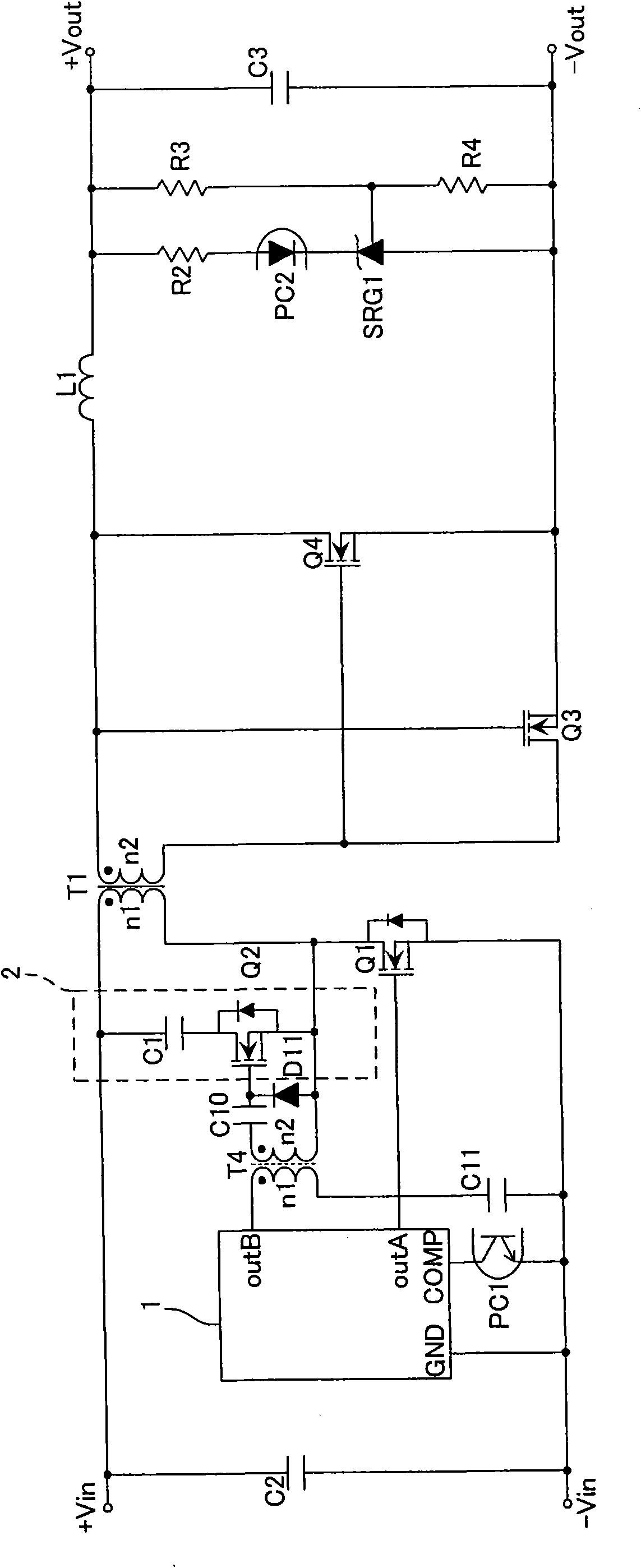 Insulated switching power supply device