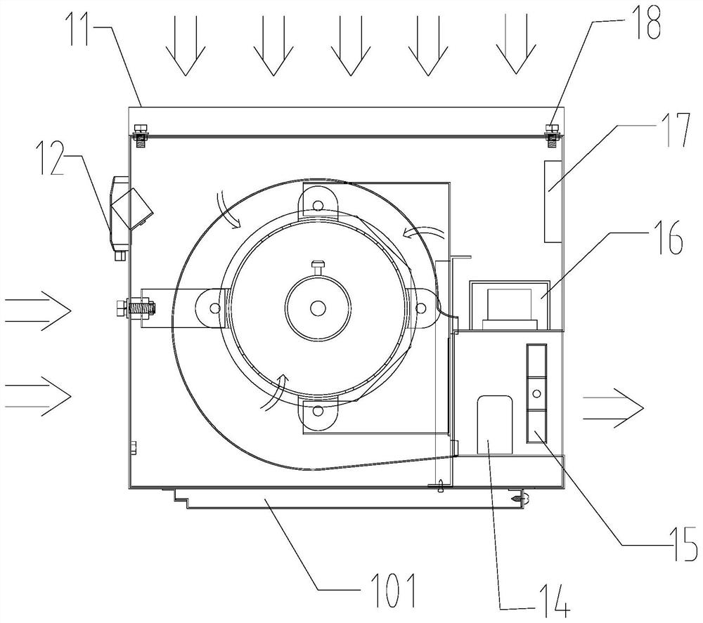 Multi-row air cooling and heating integrated air curtain device with purifying internal circulation function and control method thereof