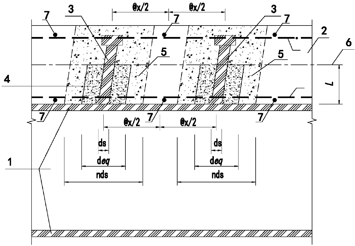 Stud connection-based steel-concrete composite beam calculation model analysis method