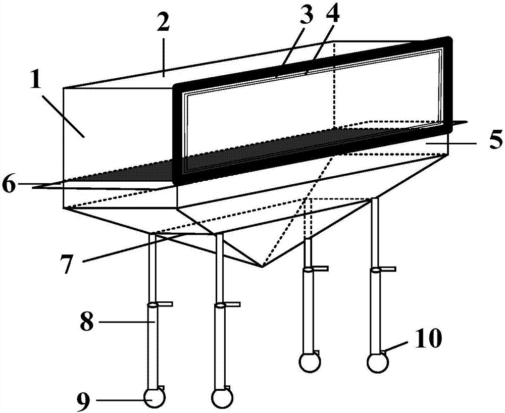 Burner device with adjustable orientation and shape and used for simulating vertical fire sources