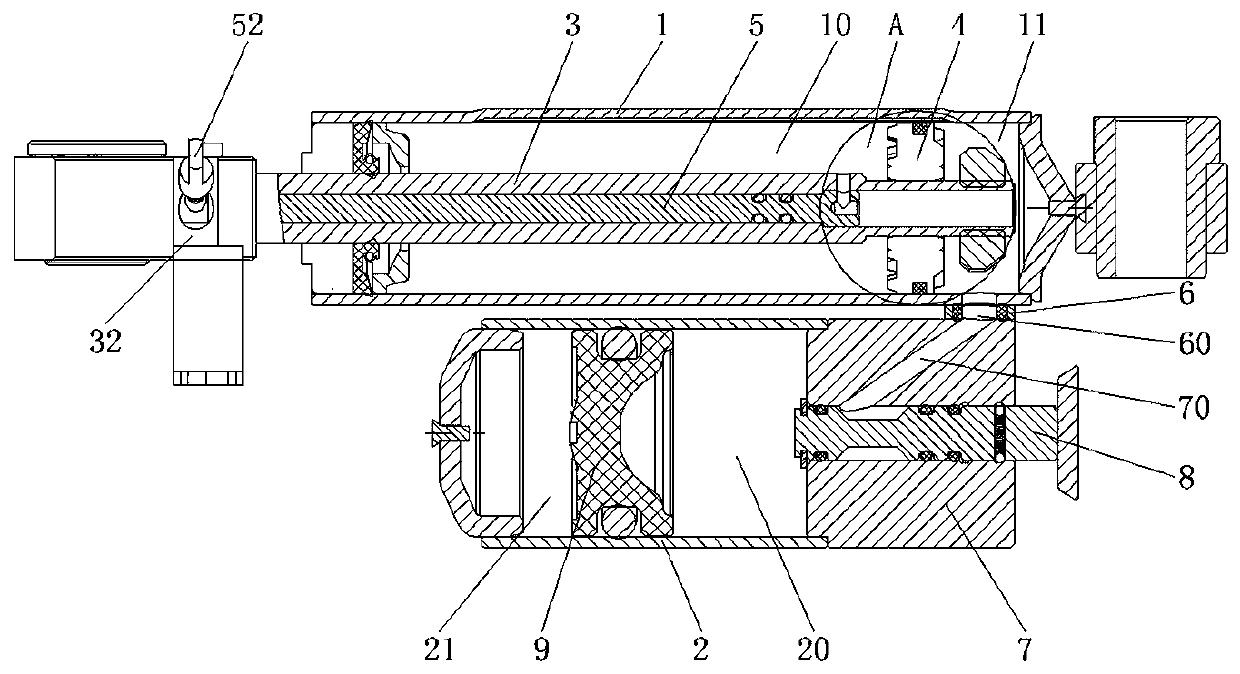 Damping-adjustable shock absorber with limit function