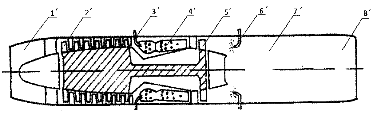 Liquid gas afterburner jet engine and method for realizing afterburning flying of jet plane