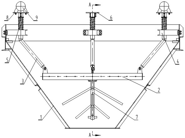 Aeolian sand and loess hopper vibration type discharging device