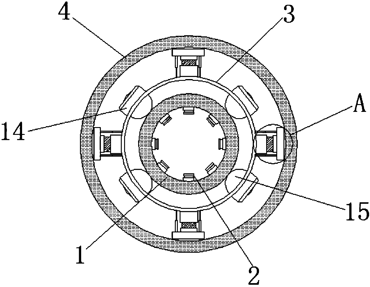 Gap-adjustable bearing for spinning equipment