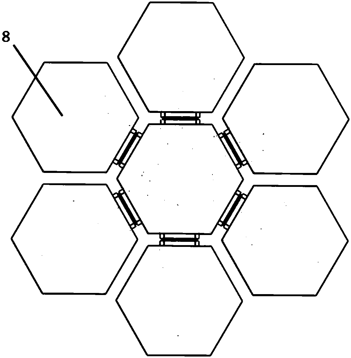 Androgynous cone rod type precise splicing mechanism for space splicing reflection mirror