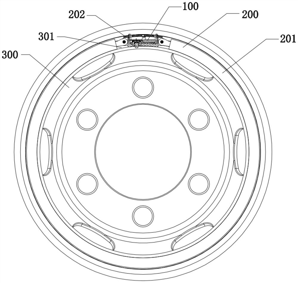 A tire blowout safety device, vehicle and detection method applied to vehicle tires