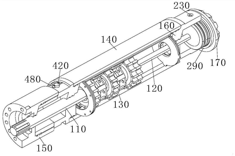 Deep hole speed-up gear box