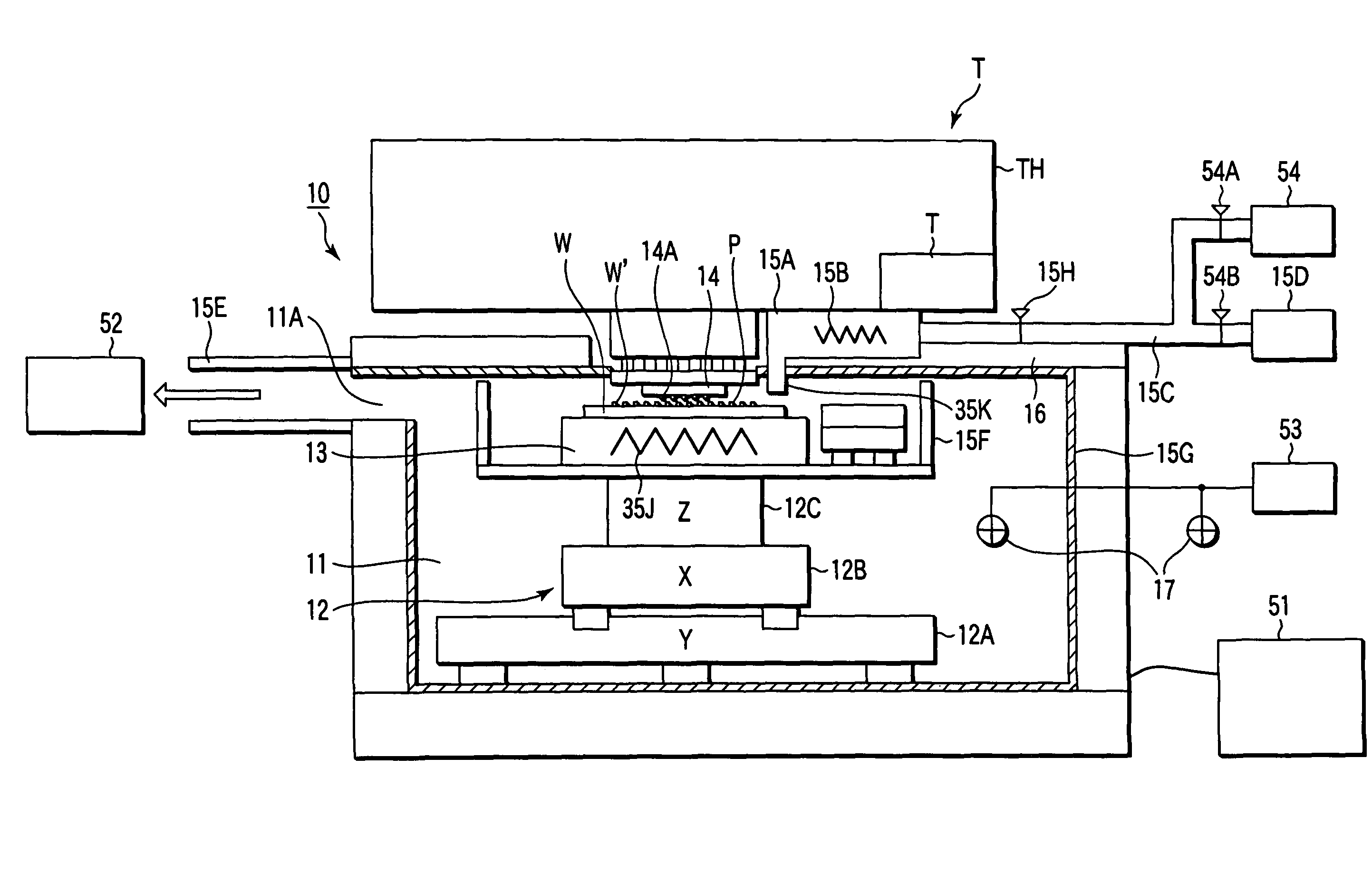 Probe method, prober, and electrode reducing/plasma-etching processing mechanism