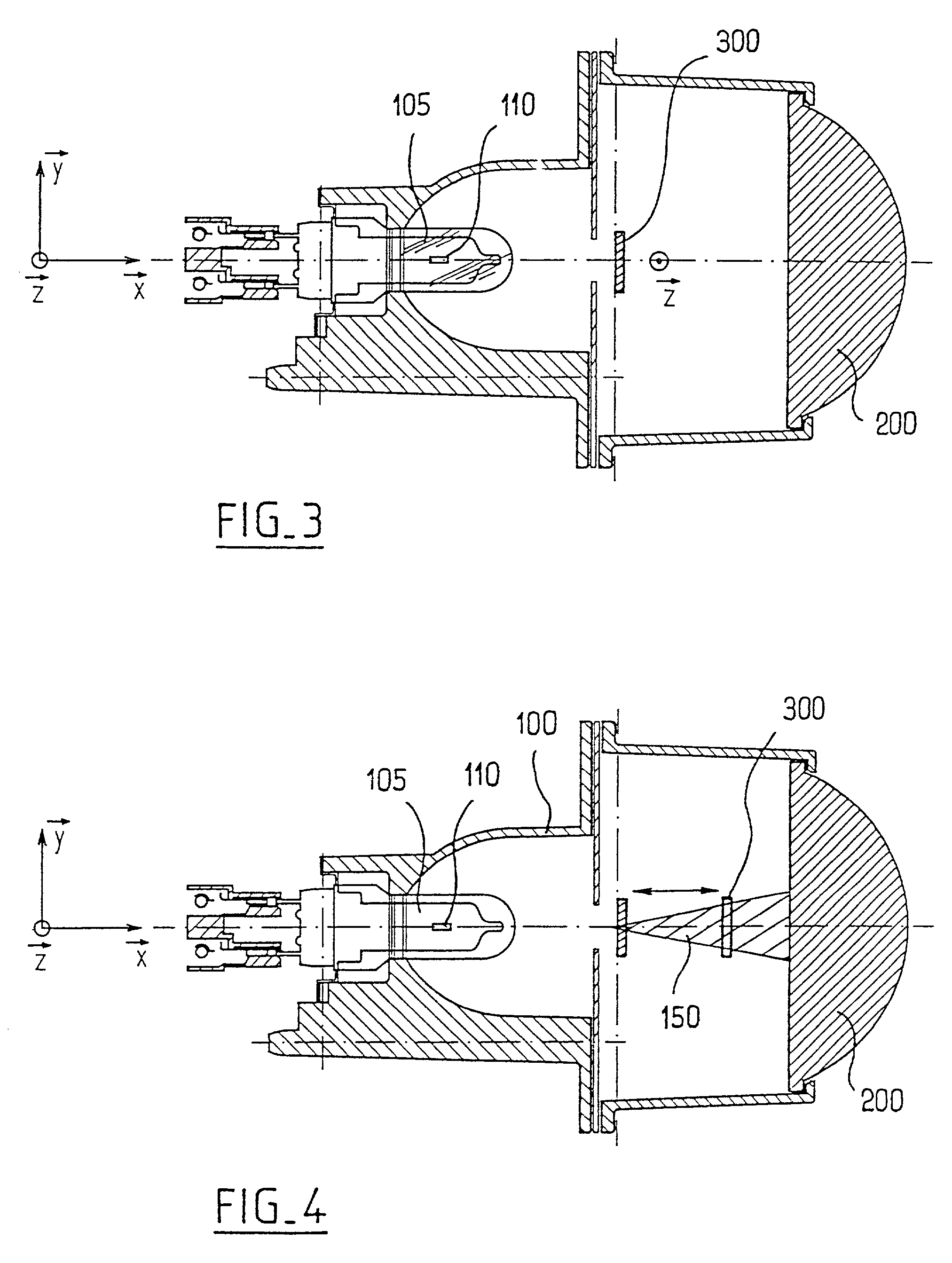 Compact elliptical infrared light unit for a motor vehicle