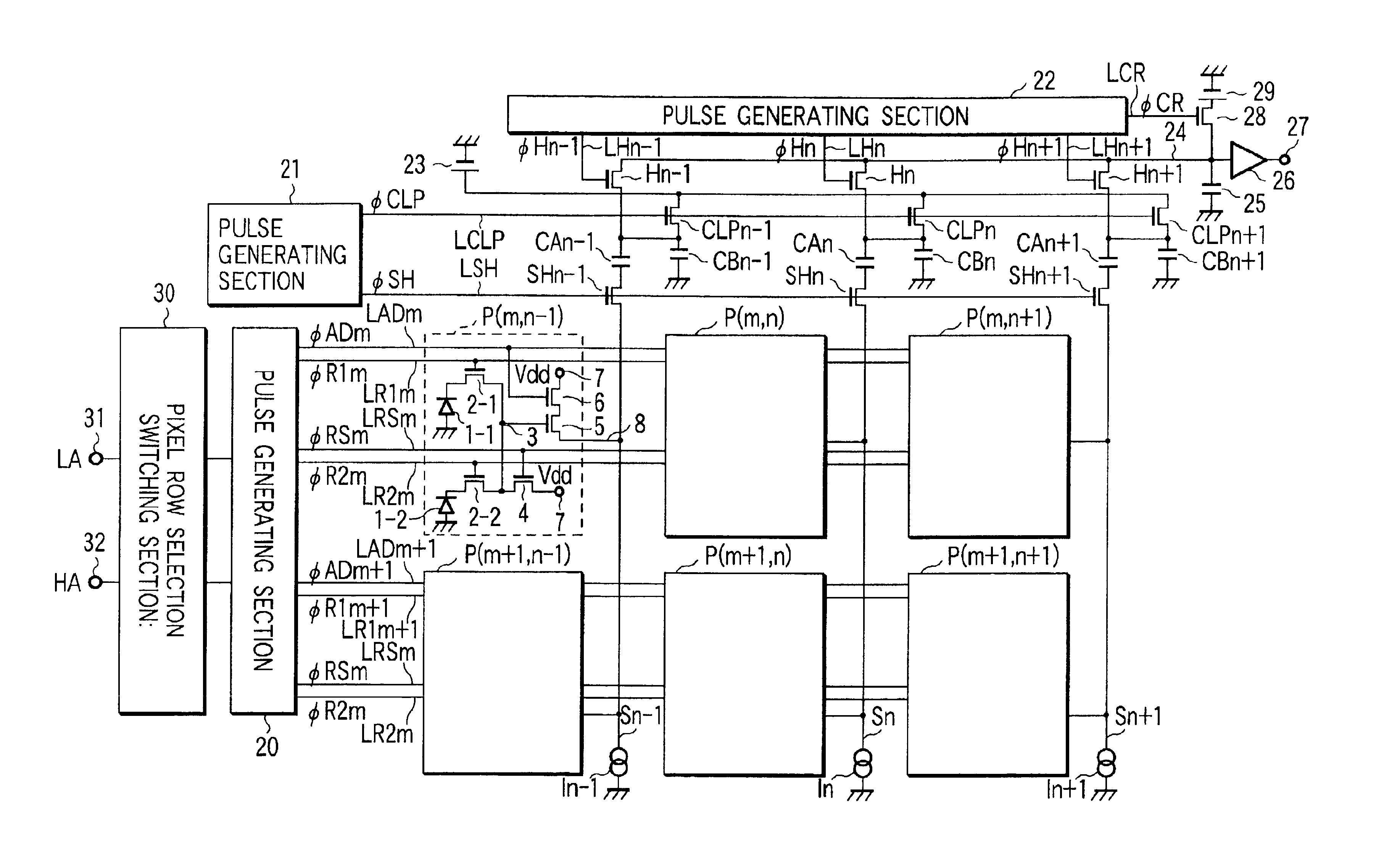 Amplification type solid-state imaging device having a potential detecting circuit for each unit cell and high-speed readout method thereof