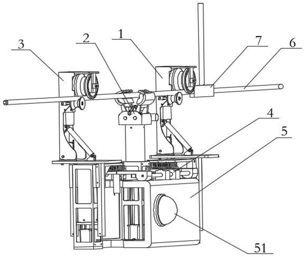 Multi-arm collaborative flexible cable obstacle crossing operation robot