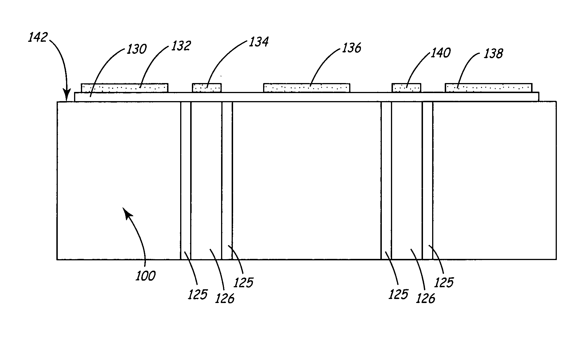 Double layer patterning and technique for milling patterns for a servo recording head