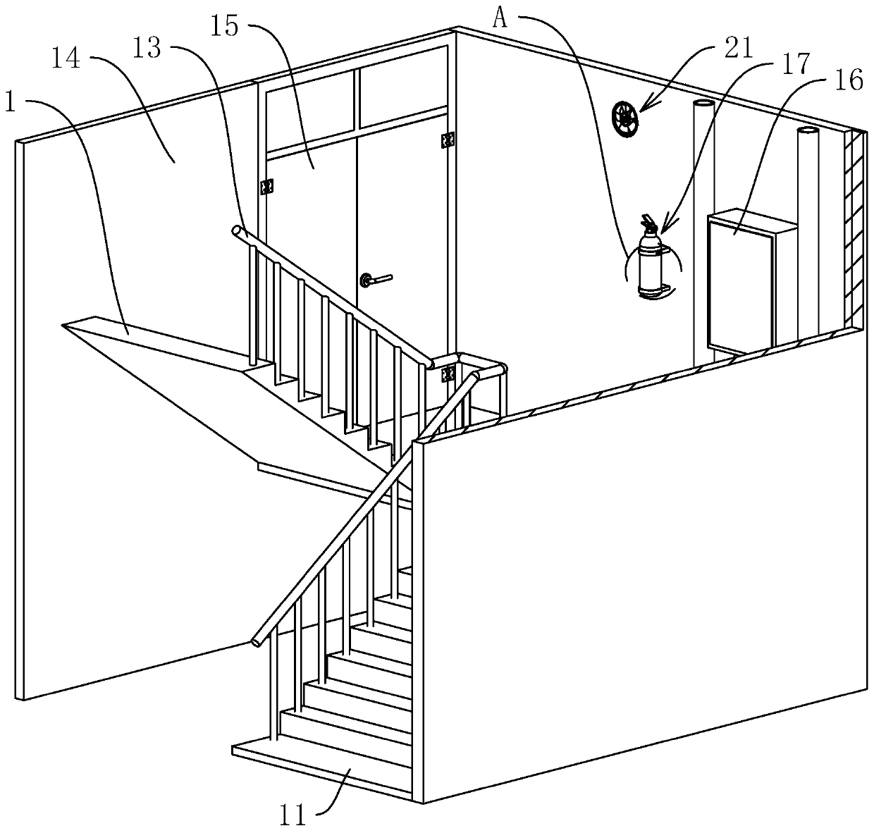 Control system and method of smoke-removing fireproof fire-fighting staircase