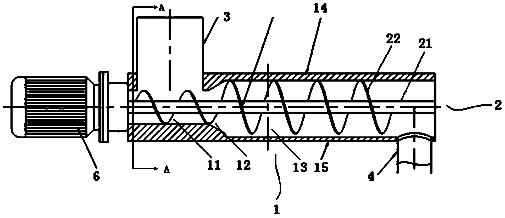 Spiral conveyer with special pipe walls