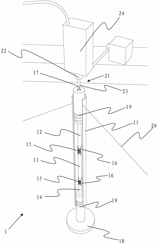 Device and method for measuring soil body displacement in layering mode