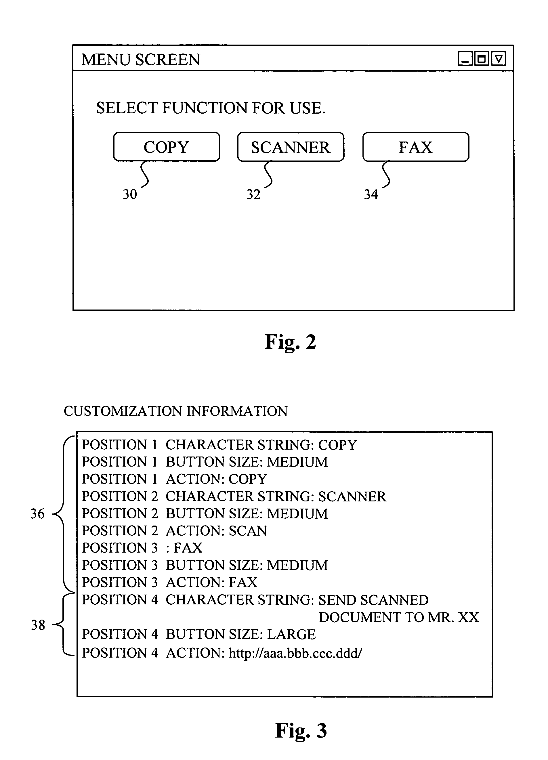 Image forming apparatus, display screen customization method in image forming apparatus and display screen customization program