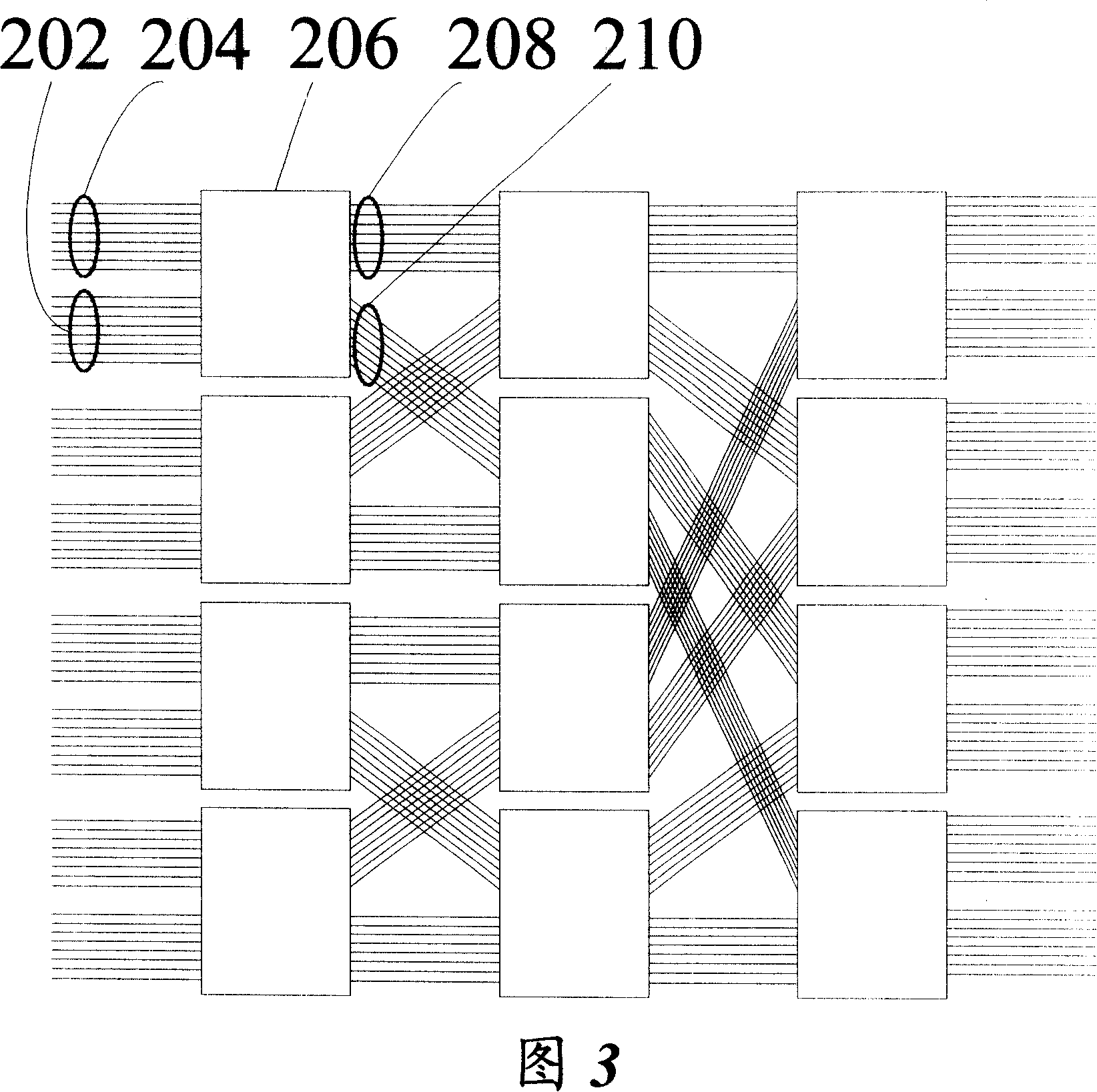 Method for self-routing concentrator to constitute switching structure with division network