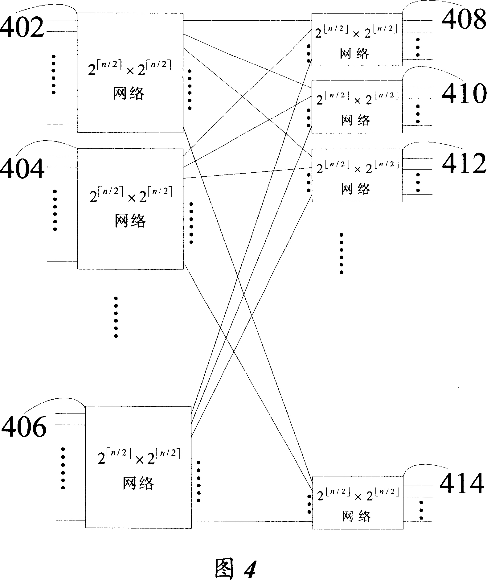 Method for self-routing concentrator to constitute switching structure with division network