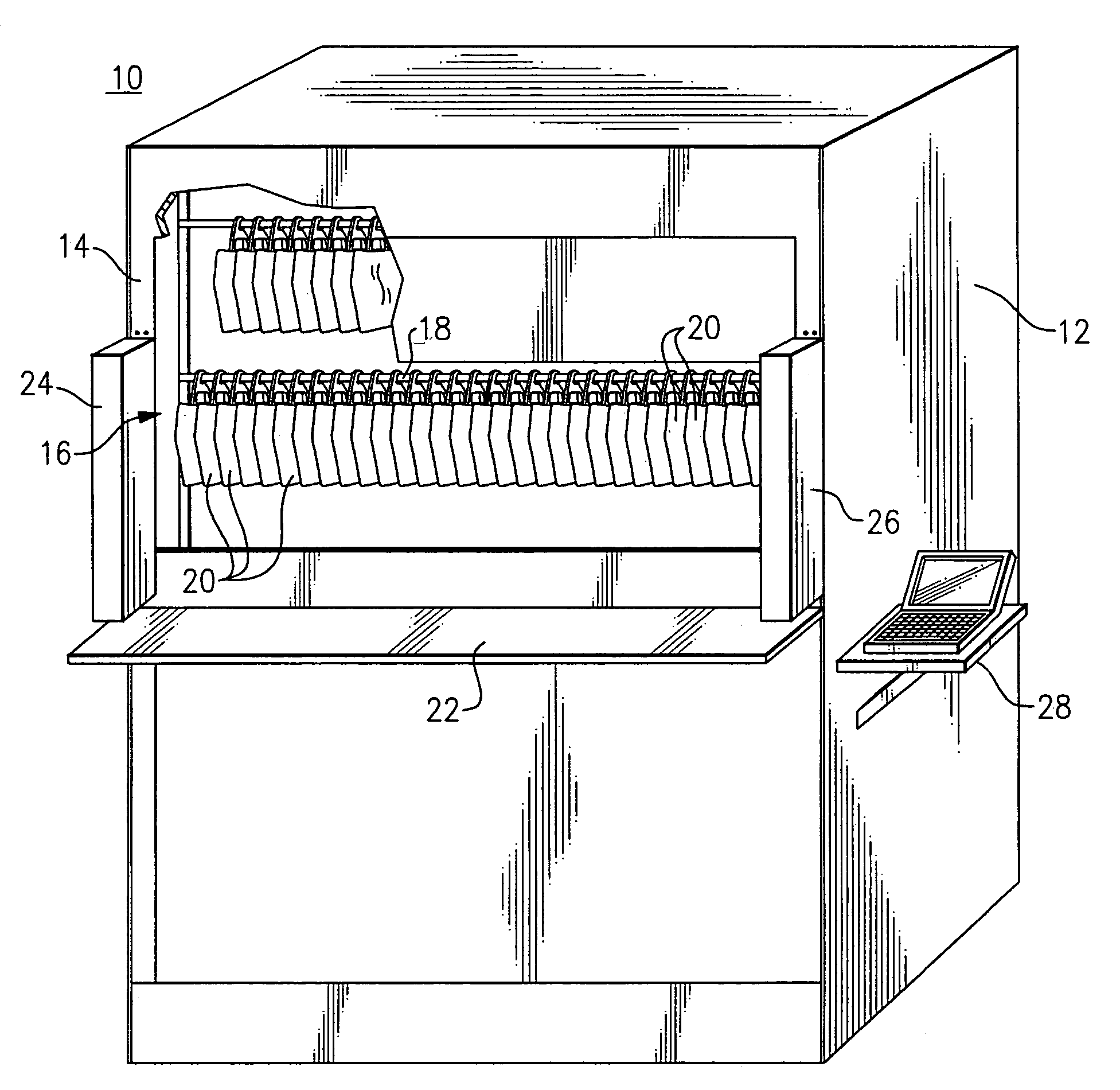 Pharmacy envelope dispensing arrangement