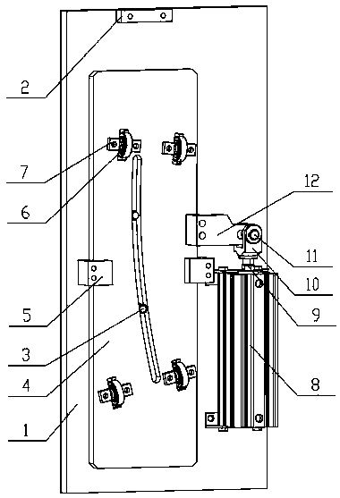 Welding automatic moving device of automobile door frame