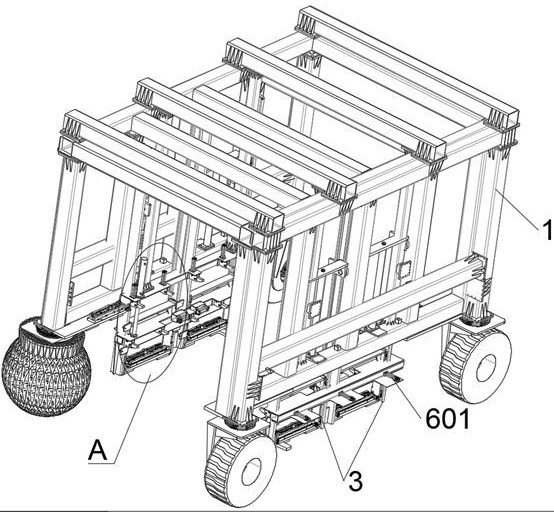 Nomadic prefabricated slab production device facilitating stacking of mold tables