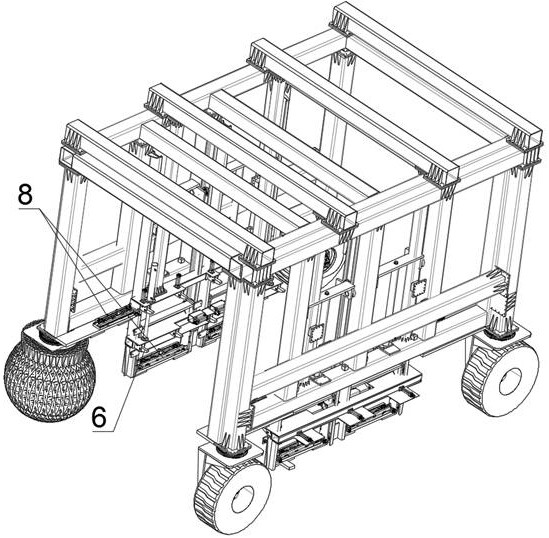 Nomadic prefabricated slab production device facilitating stacking of mold tables