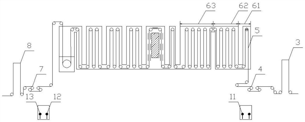 Control method of reverse belt threading in vertical continuous annealing furnace