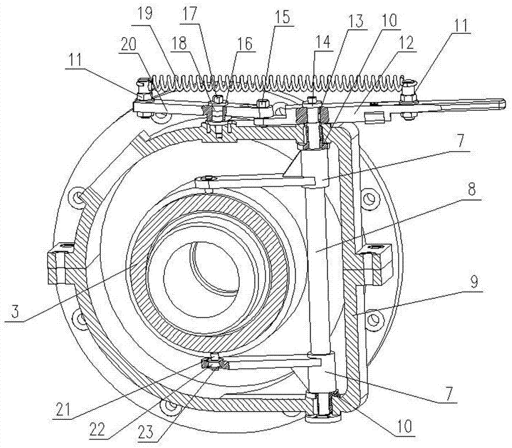 Large-power wind driven generator step-up gearbox with electric barring device