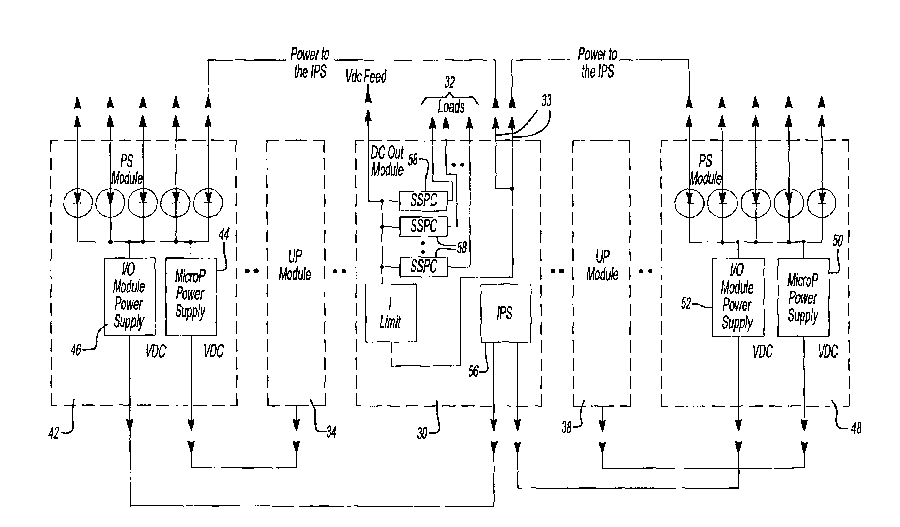 Power distribution assembly with redundant architecture