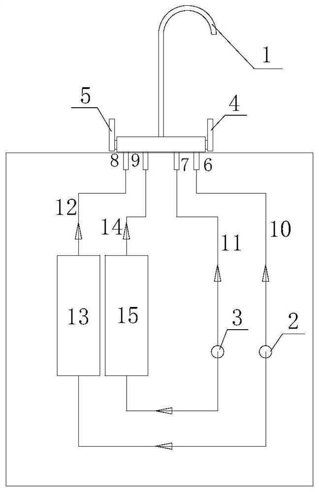 A water purification filter element, water purification device and washstand