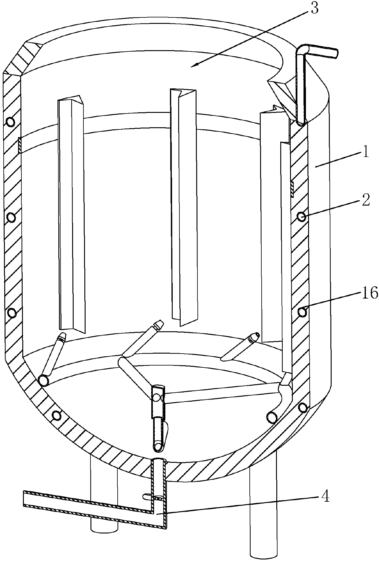 Starch pasting heating barrel