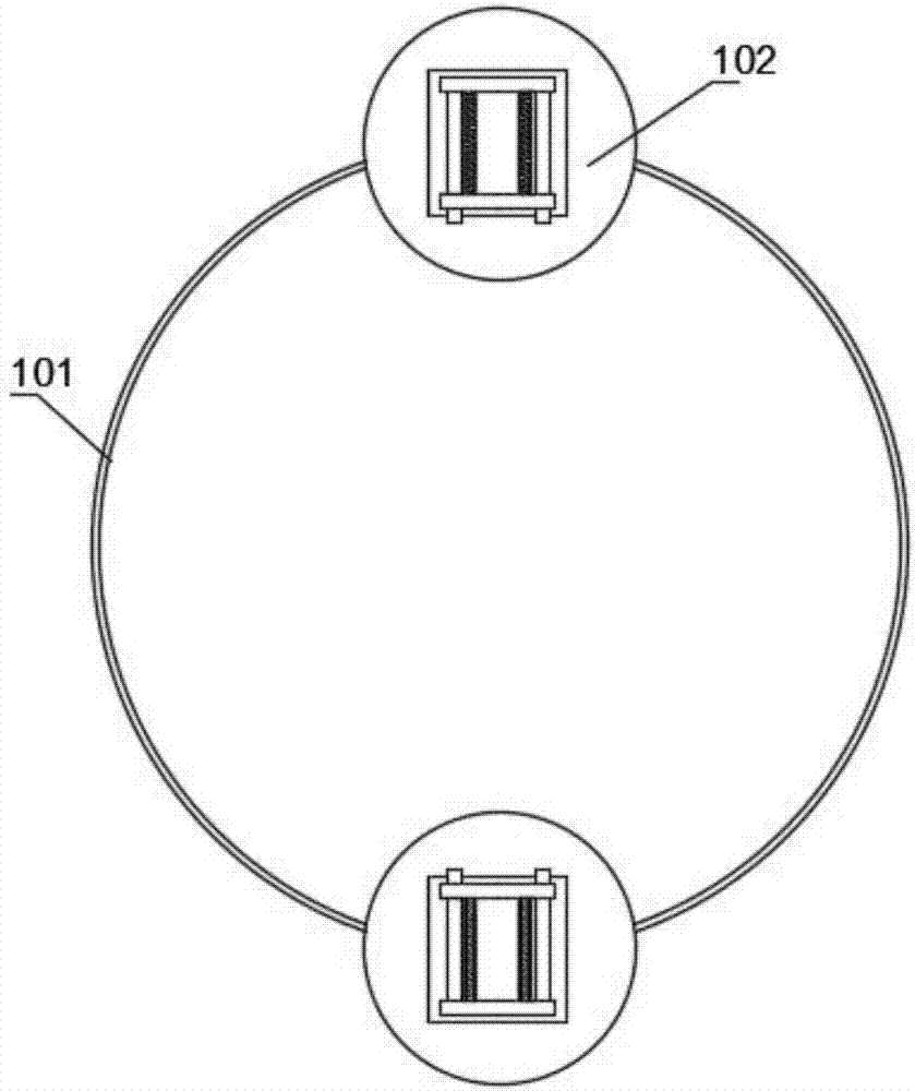 Annular sliding rail suspension type steel structure processing device