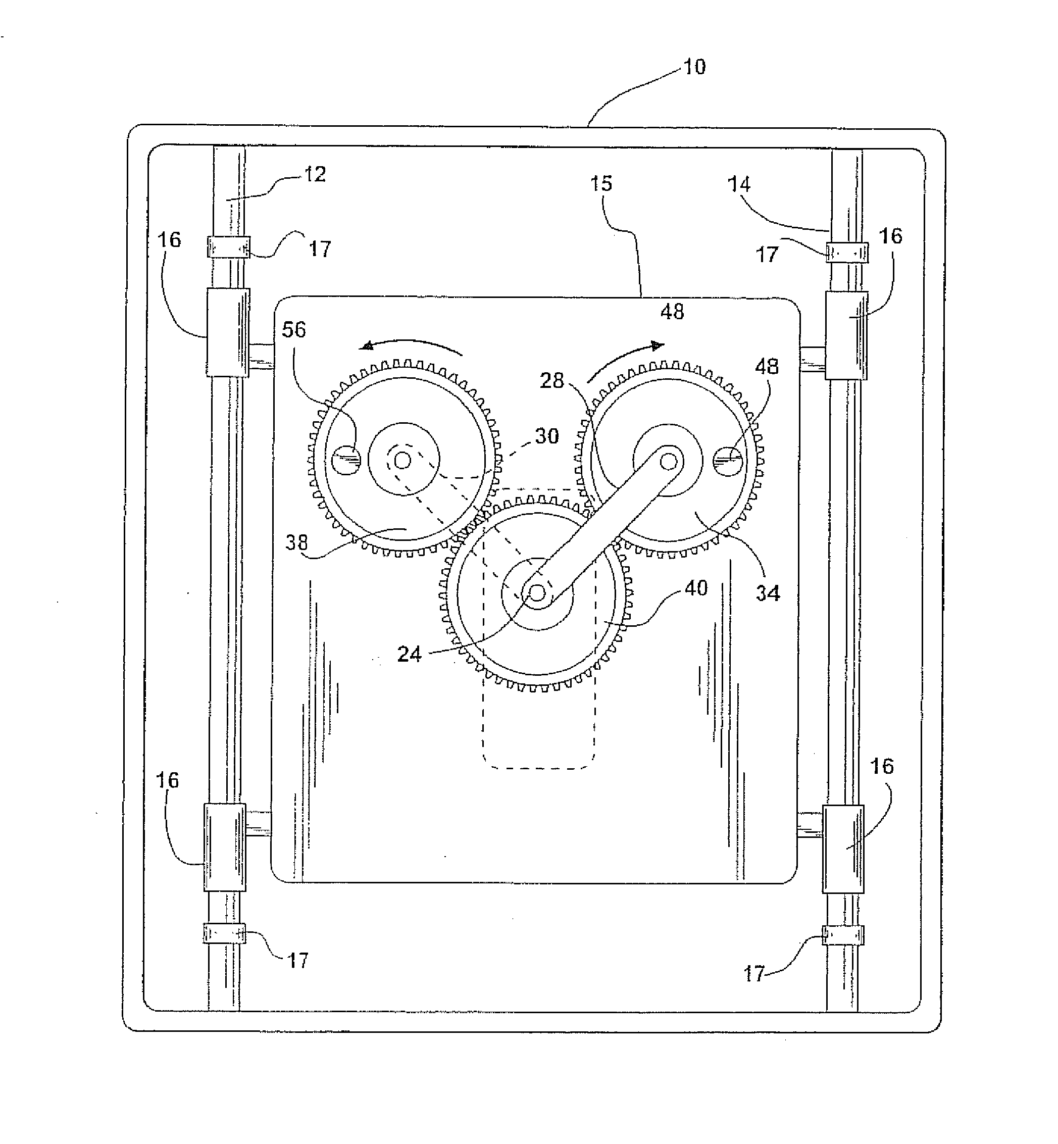 Propulsion mechanism employing conversion of rotary motion into a unidirectional linear force