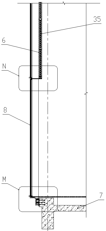 Curtain wall structure with lamp grooves and construction method thereof